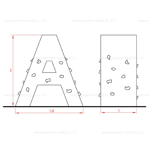 Lettre alphabet à escalader pour aire de jeux